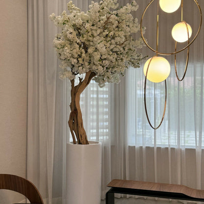 8ft White Magnolia Tree in Glossy Beige St. Tropez Planter