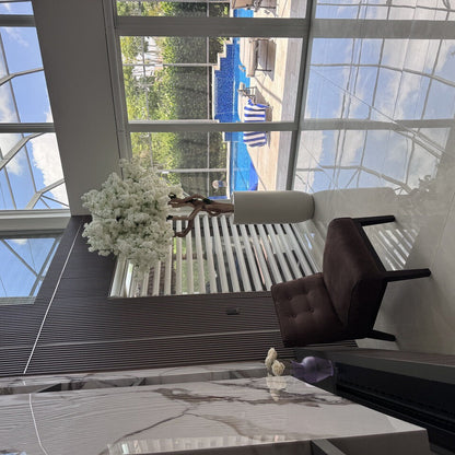 8ft White Magnolia Tree in Glossy Beige St. Tropez Planter